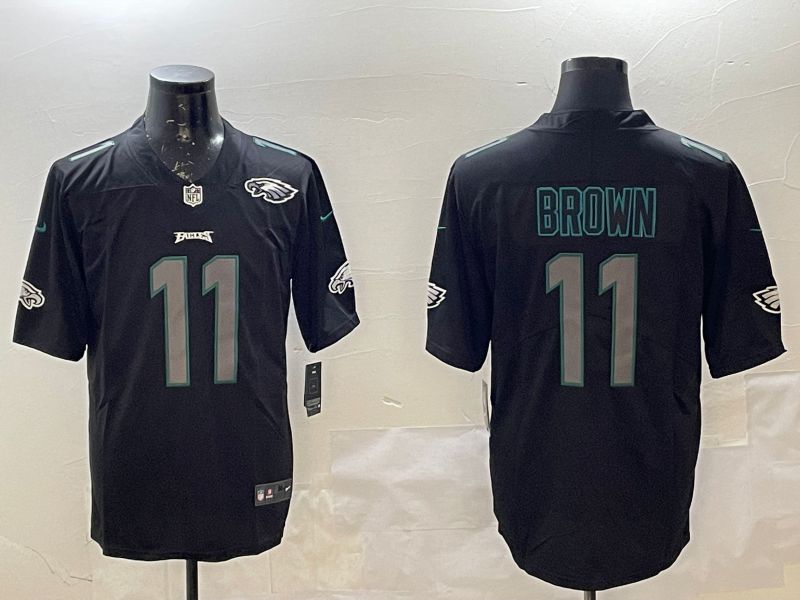 Men Philadelphia Eagles #11 Brown Black 2025 Nike Vapor Limited NFL Jersey style 2263->philadelphia eagles->NFL Jersey